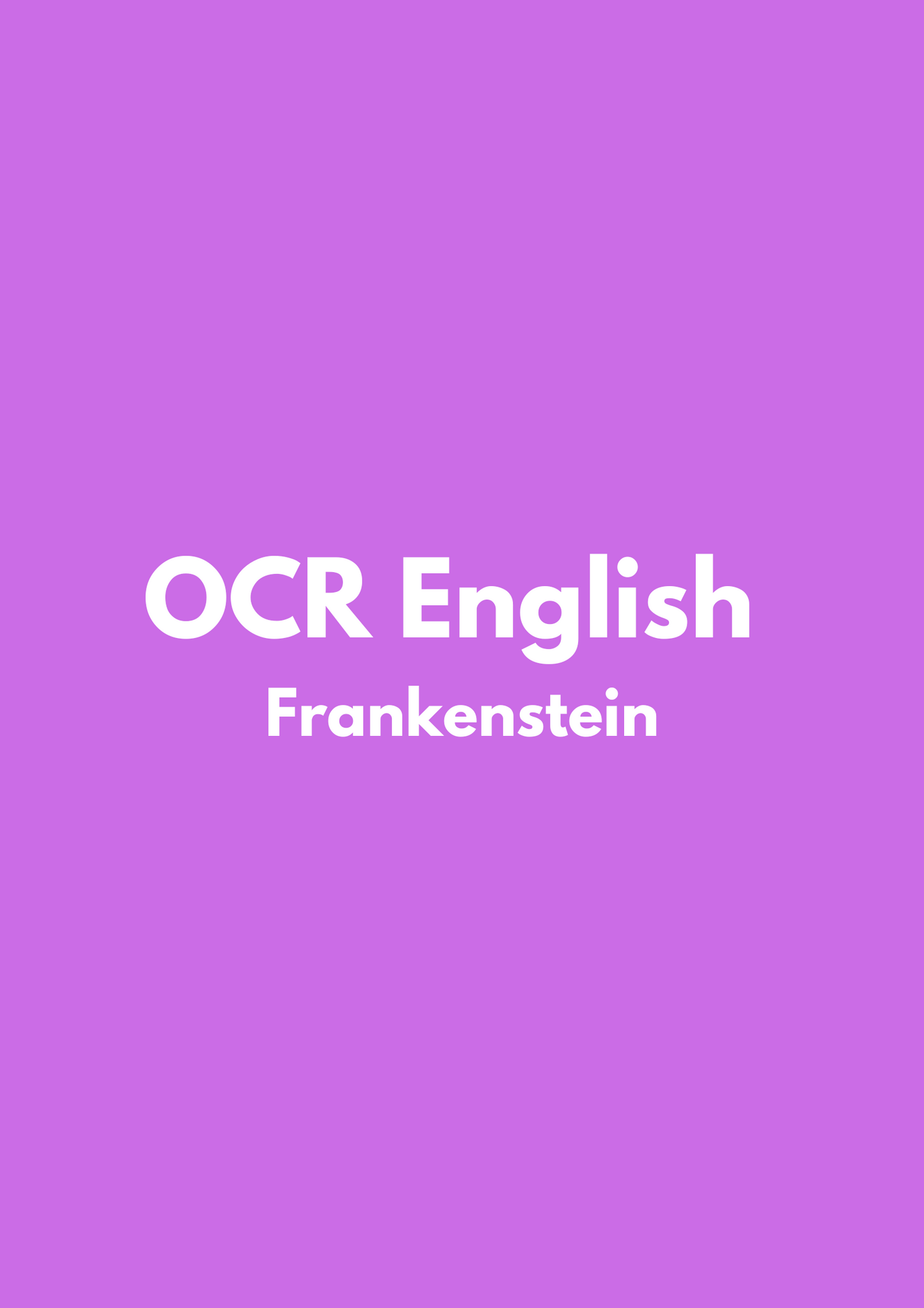 OCR English: Frankenstein