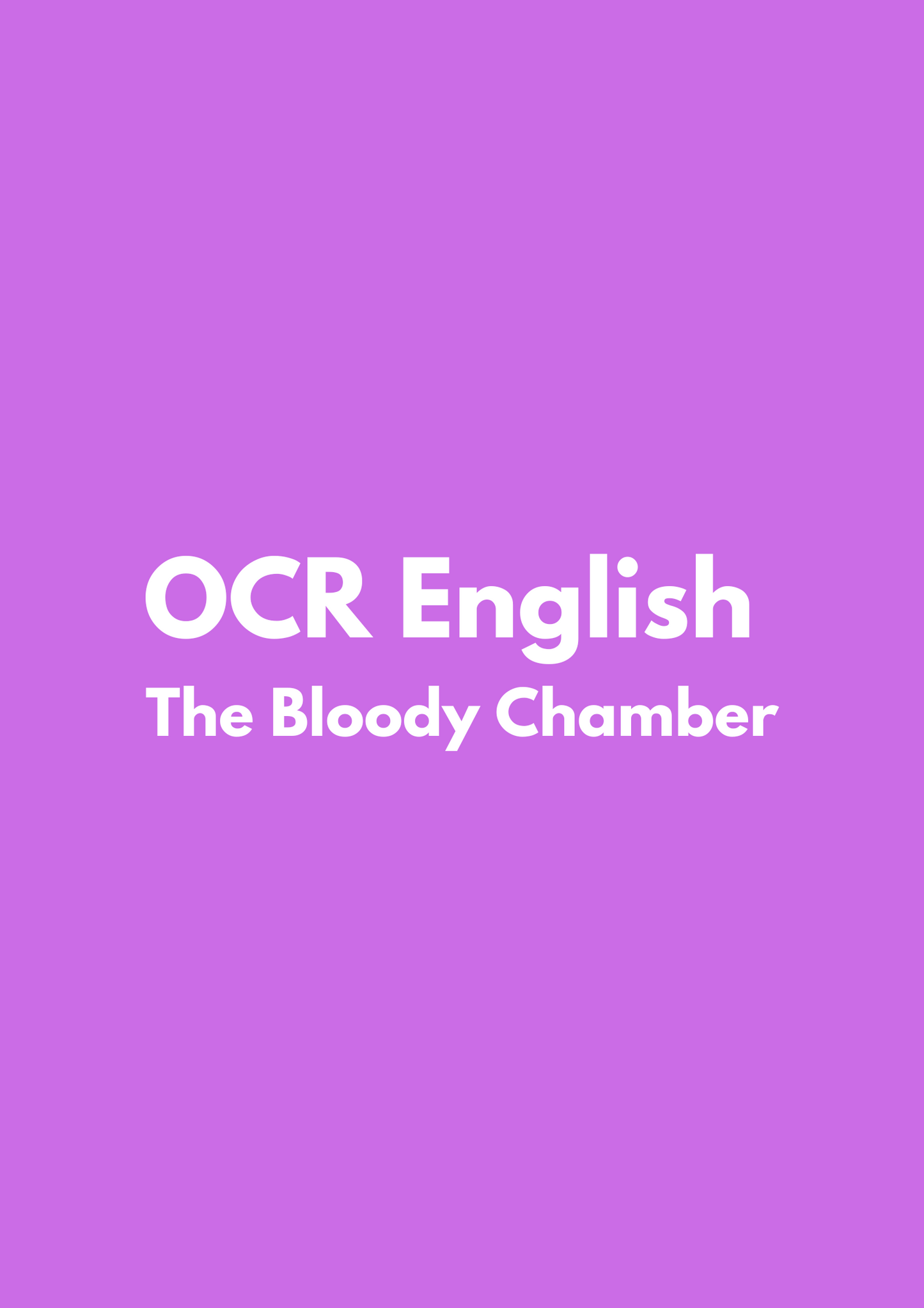 OCR English: The Bloody Chamber