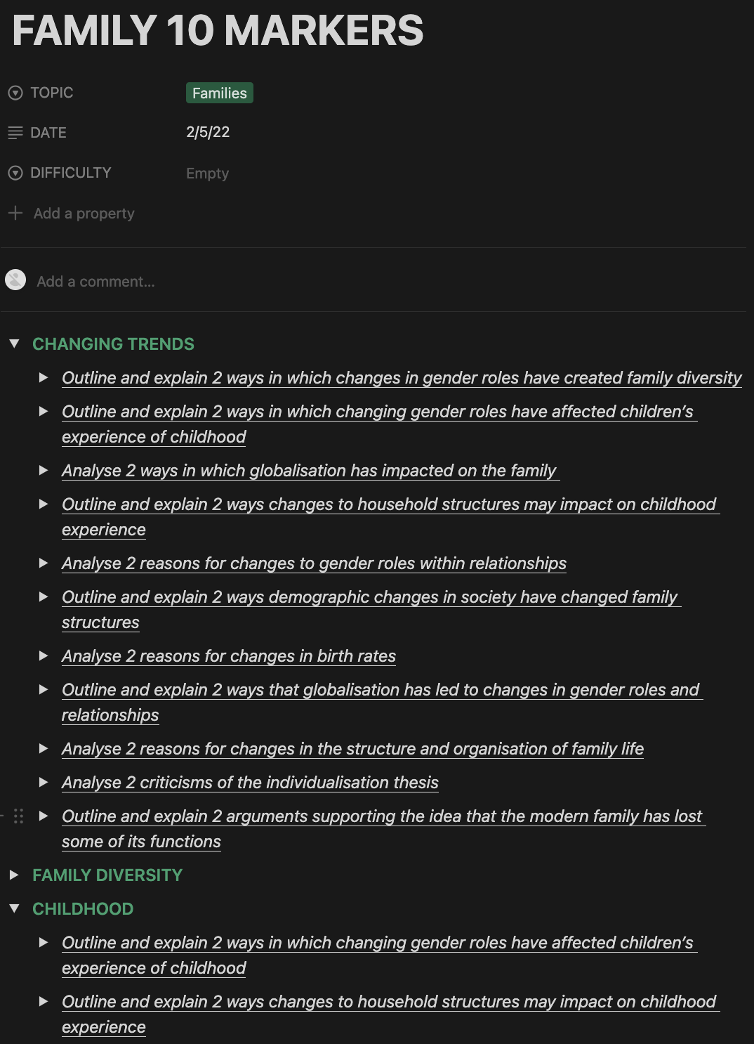AQA Sociology: Families & Households