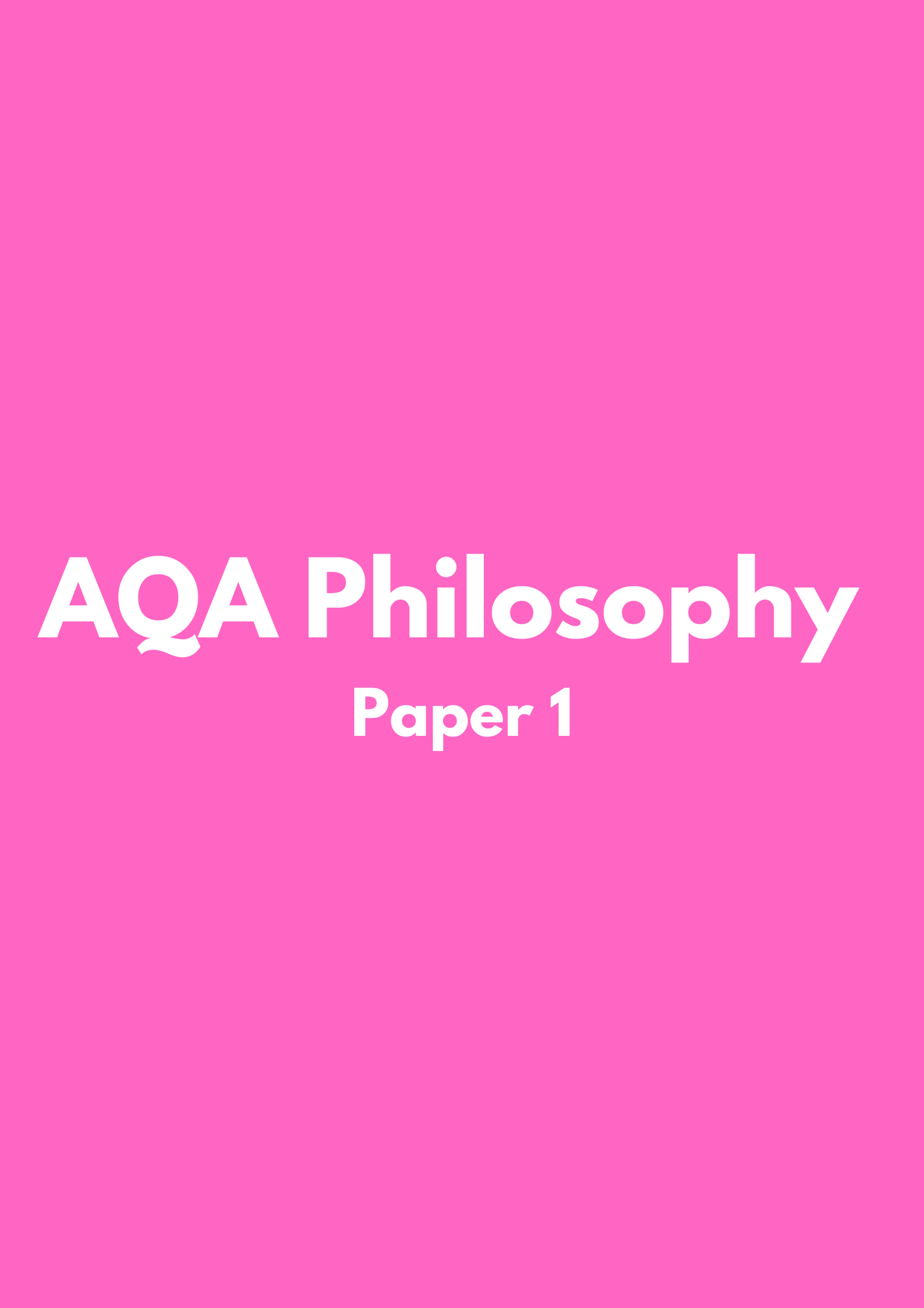 AQA Philosophy: Paper 1