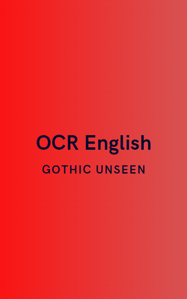 OCR English: Gothic Unseen