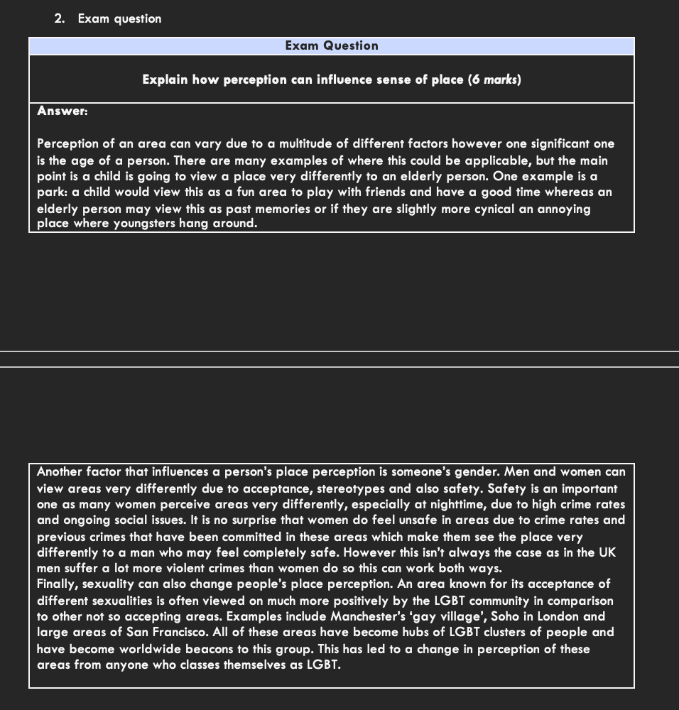 OCR Geography: Changing Spaces; Making Places