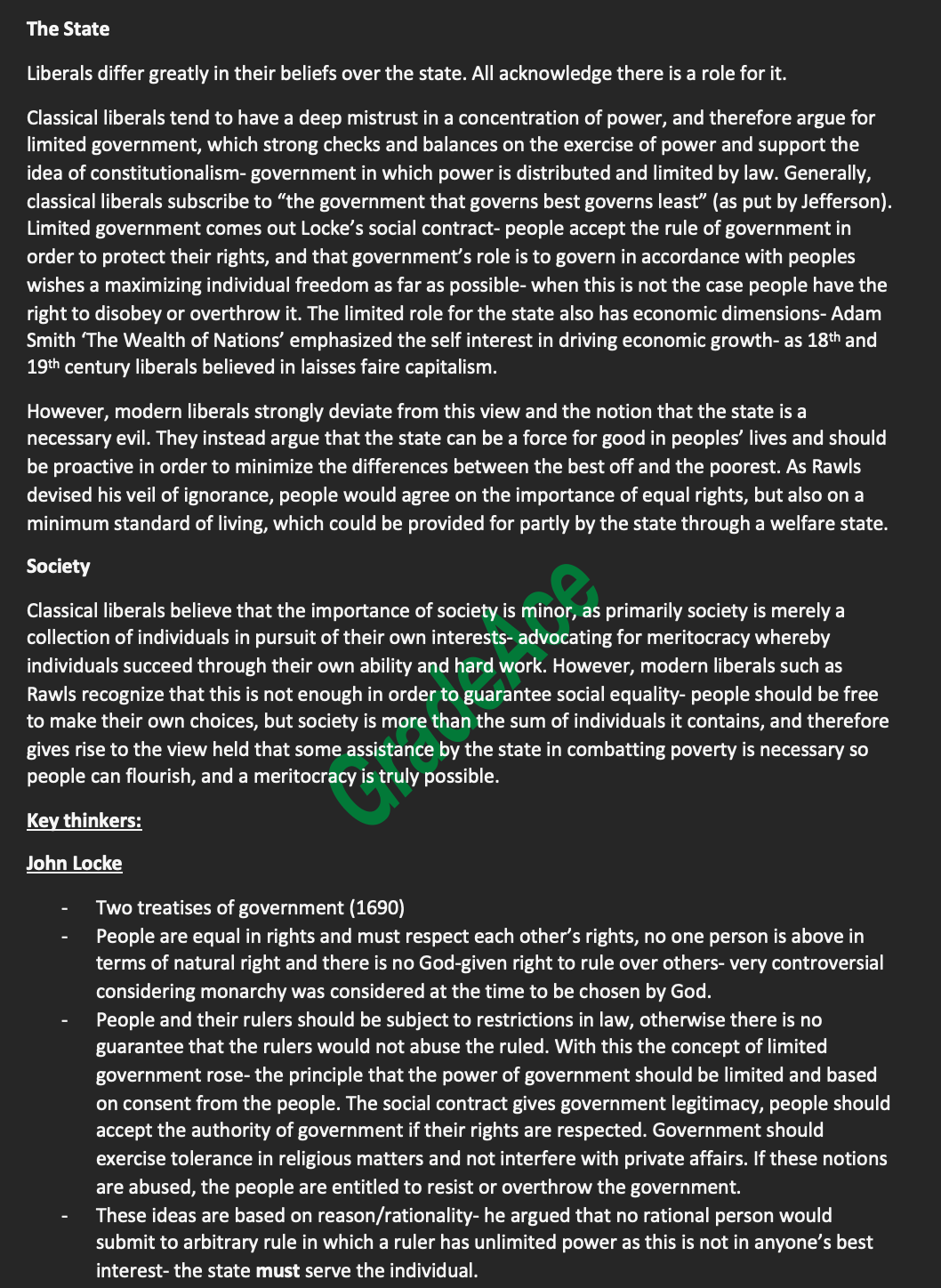 Edexcel Politics: Core Political Ideas