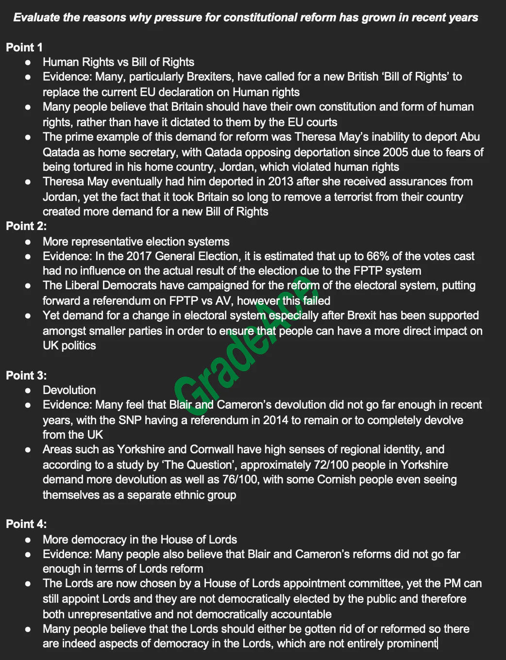 Edexcel Politics: Full Specification